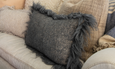 Fuzzy Grey Pillow: Linen/Alpaca Wool
